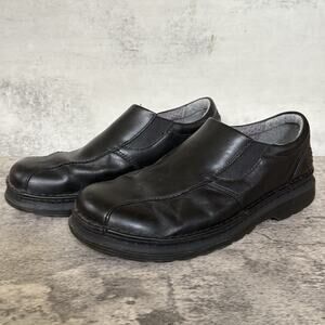 Dr. Martens Shoes Mens Size 8 Tevin Black Leather Slip On Loafers Chunky Work